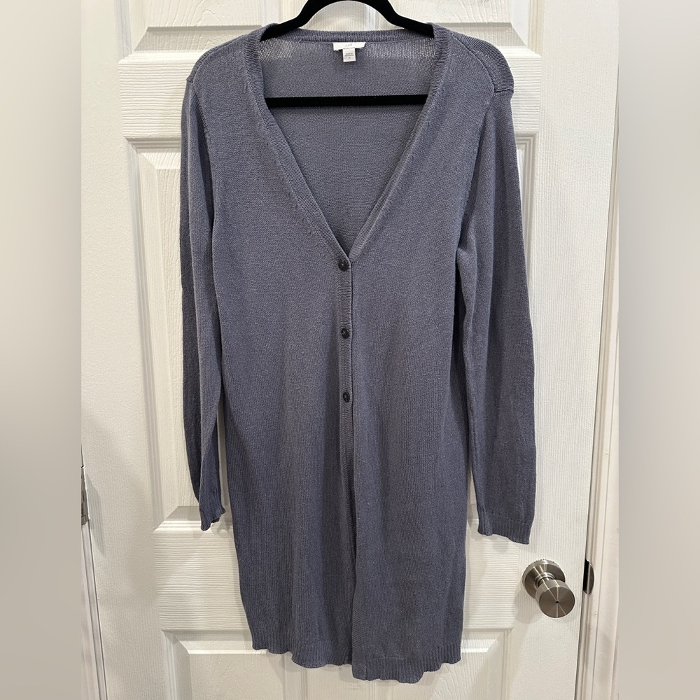 J. Jill long sleeve linen blend boho layer duster size M GUC